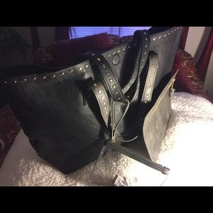 Extra Large Black and Gray Tote